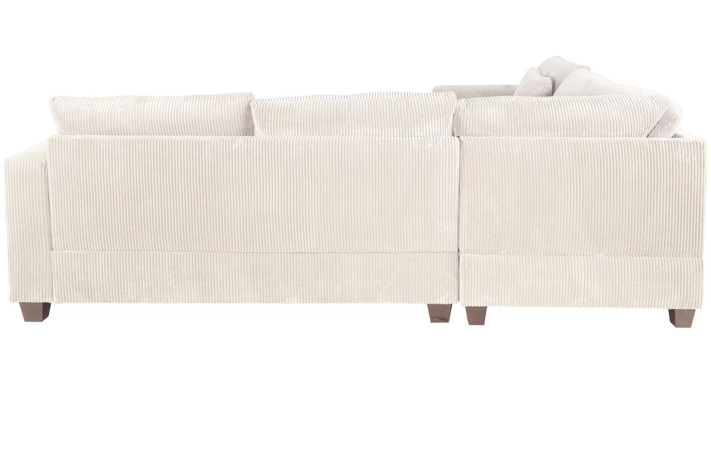 F8891 Poundex 4 Pc Sectional Ivory Corduroy