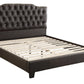 F9331 Faux Black Leather King Bed