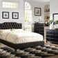 F9331 Faux Black Leather King Bed