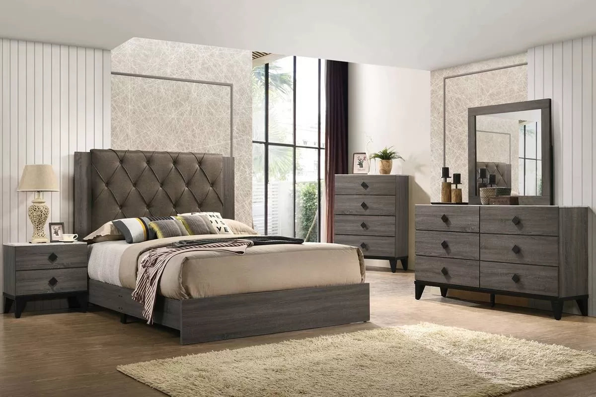 F9560 Grey Bedroom Set 4 Pc King