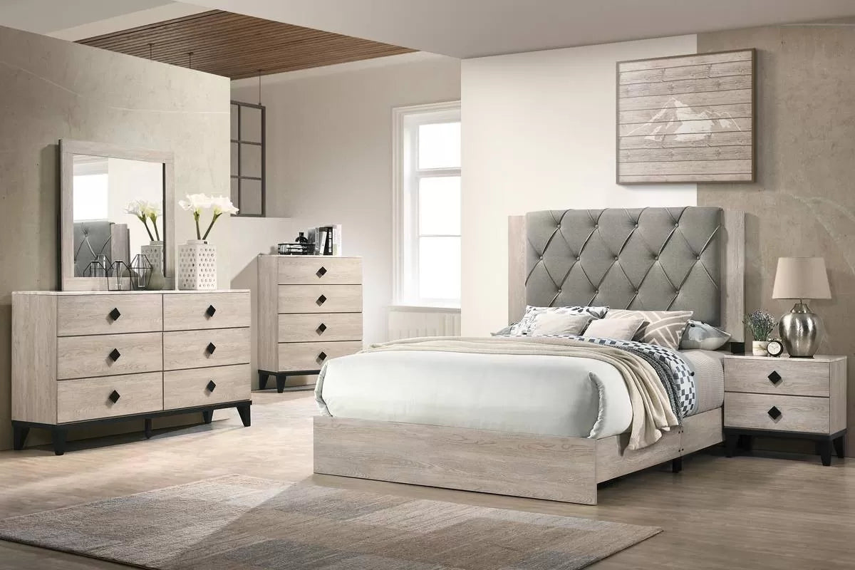 F9561 Cream Bedroom Set 4 Pc King