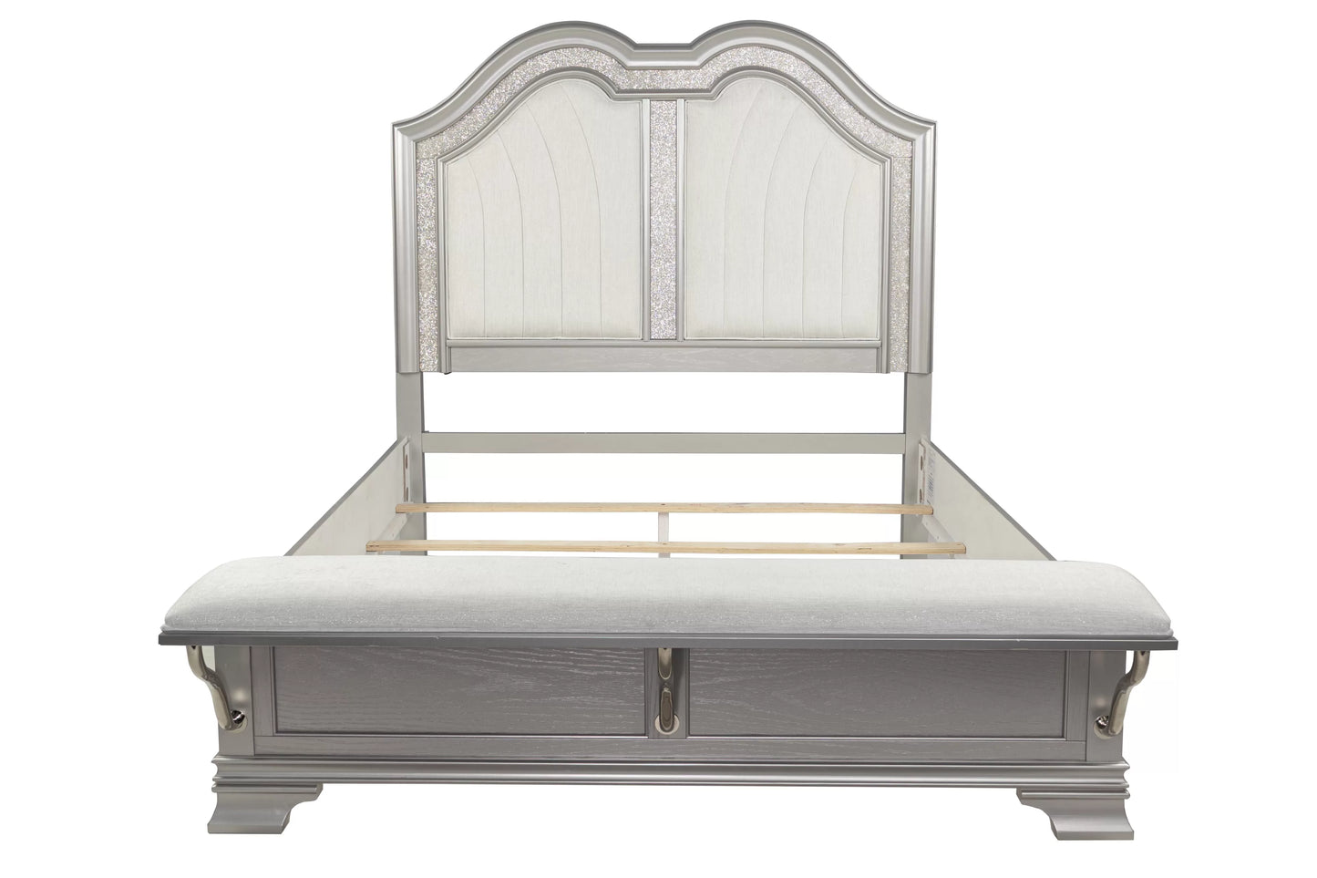 F9671 Gray 4 Pc Bedroom Set w/LED Headboard