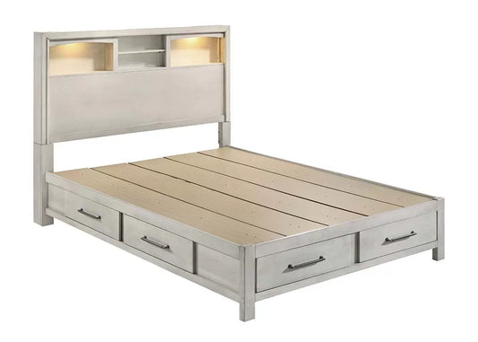 F9674 King Platform Bed Set w/ Built-In LED Lights