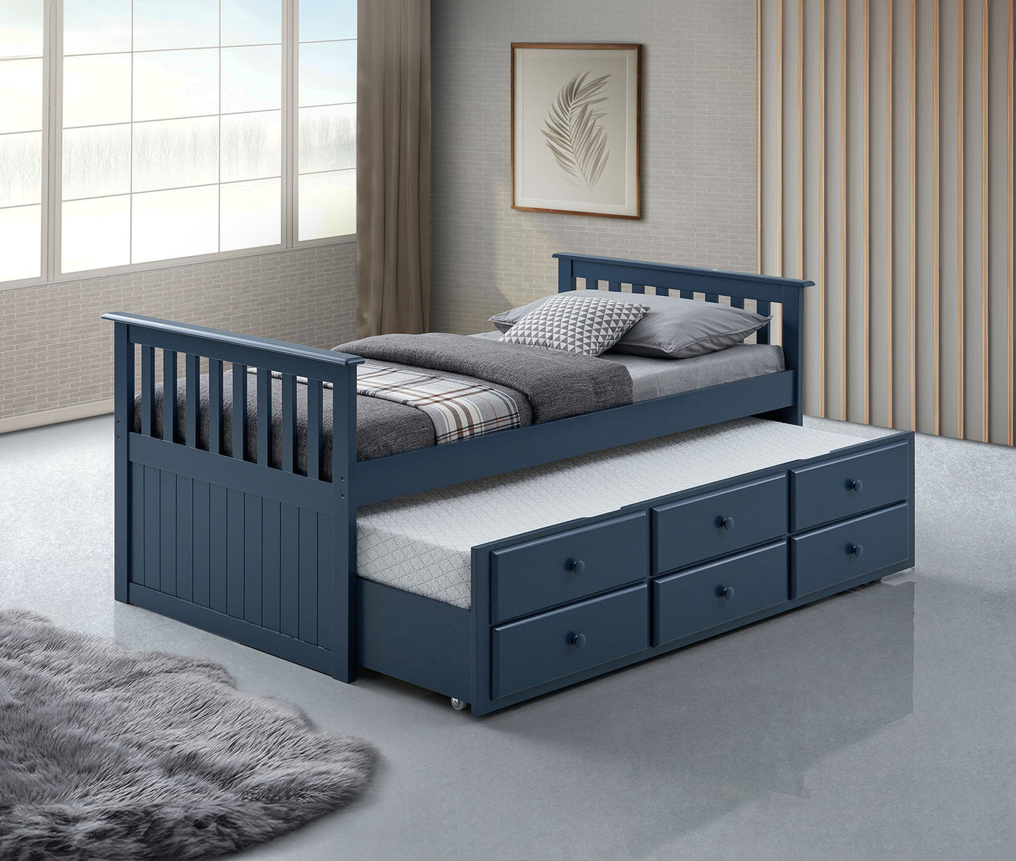 Clemens Captain's Bed w/Trundle FM-BK101