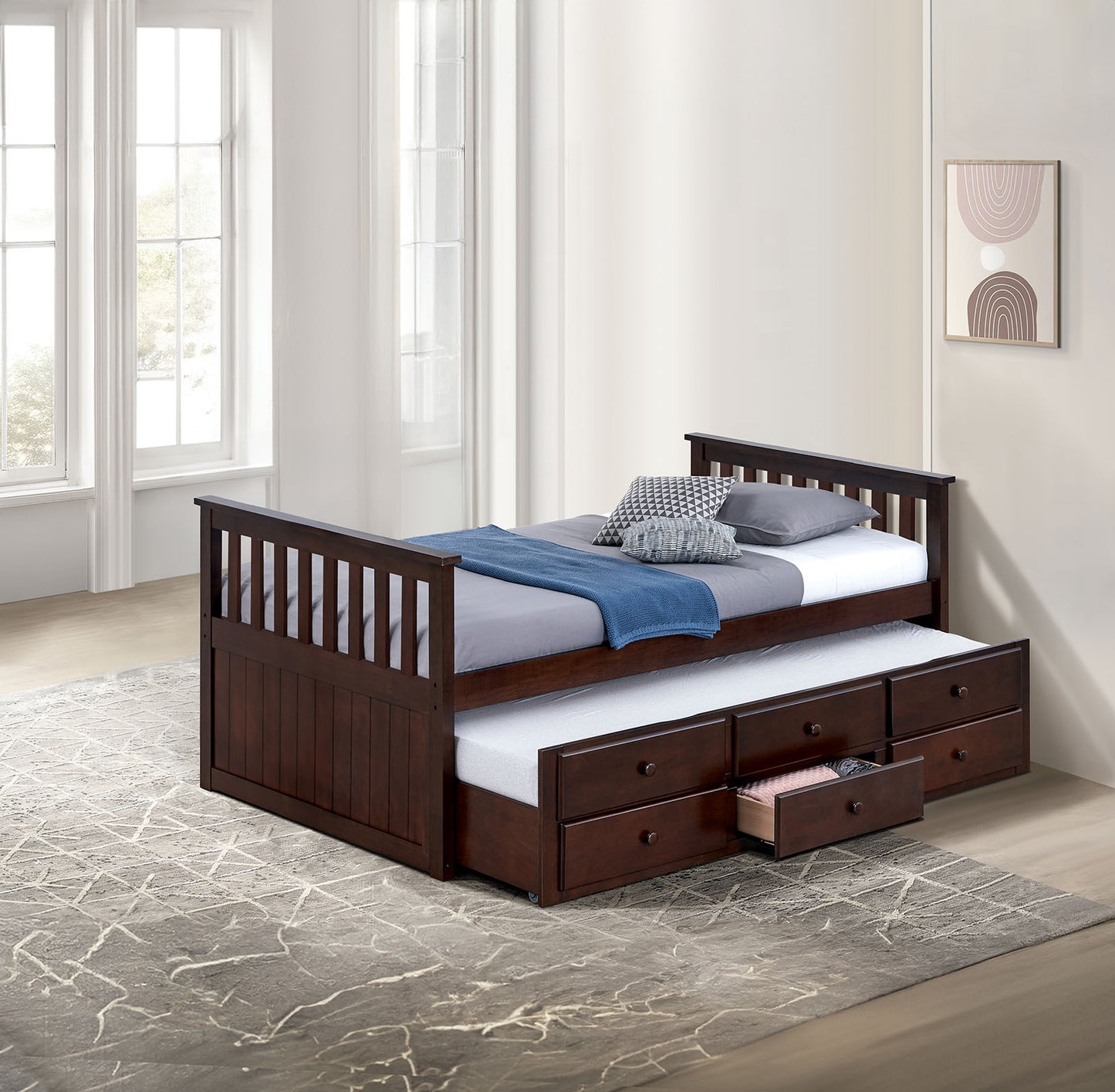 Clemens Captain's Bed w/Trundle FM-BK101
