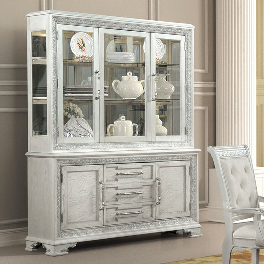 Stella Mia Ivory Buffet & Hutch FM31000WH-HB-SET