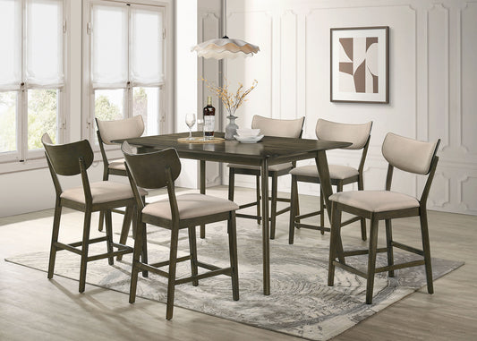 Huttwil Dark Walnut 7 Pc Mid Century Dining Set