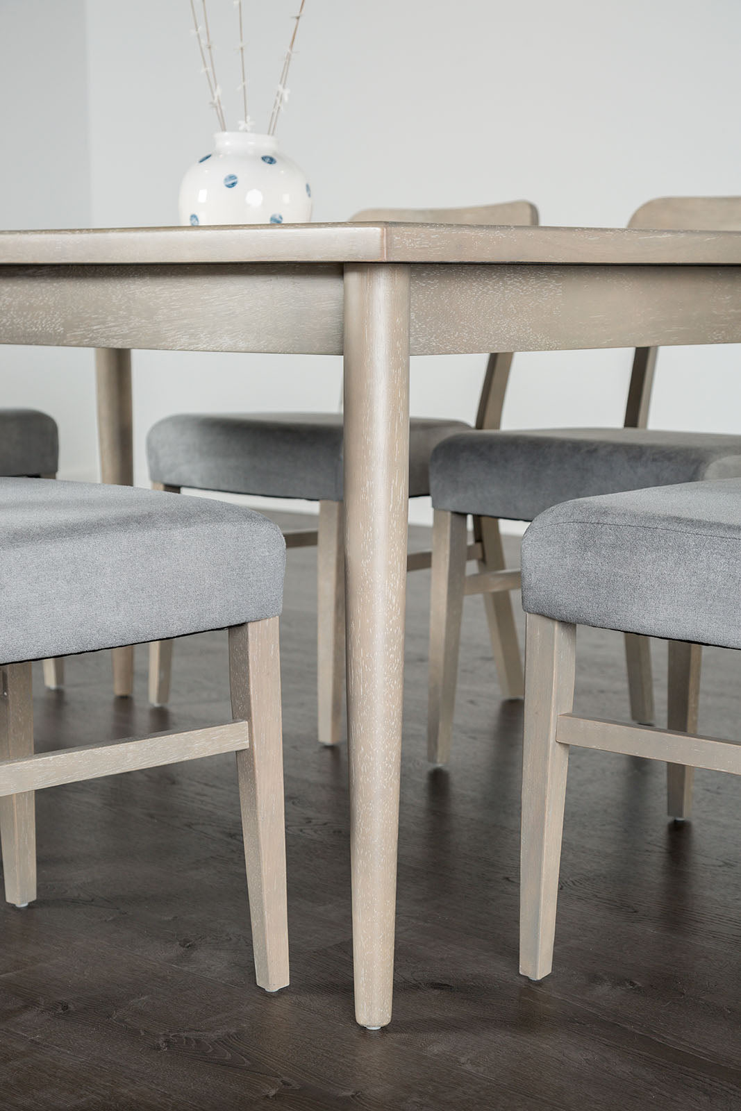 Keynes Transitional Gray 7 Pc Dining Set