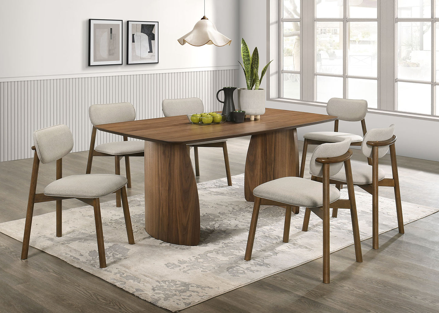 Alnwick Mid Century 7 Pc Dining Set