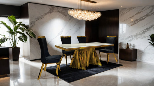 Basilicata Gold Glam Dining Table