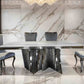 Basilicata 7 Pc Glam Dining Set Chrome Base