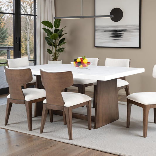 Caerwys Genuine Marble 7 Pc Dining Set
