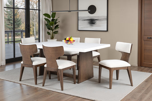 Caerwys Genuine Marble 7 Pc Dining Set