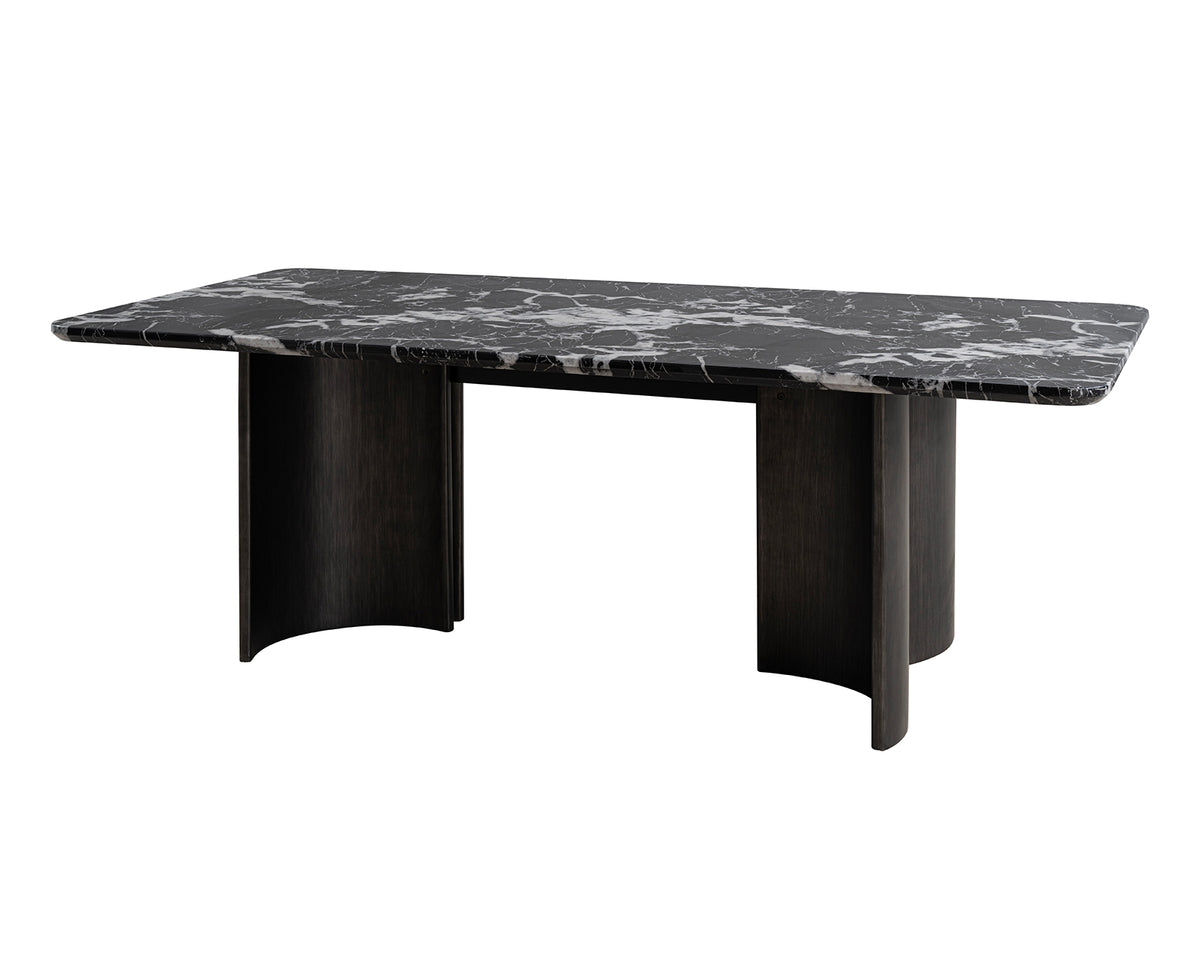 Selsey Black Stone Top 7 Pc Dining Set