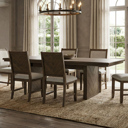 Casoria Dark Walnut 7 Pc Expandable Dining Set