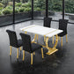 Holstebro White Gold Black 5 Pc Dining Set