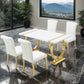 Holstebro 5 Pc Gold White Dining Set