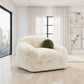 Darwen Sand Faux Fur Swivel Chair