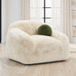 Darwen Sand Faux Fur Swivel Chair