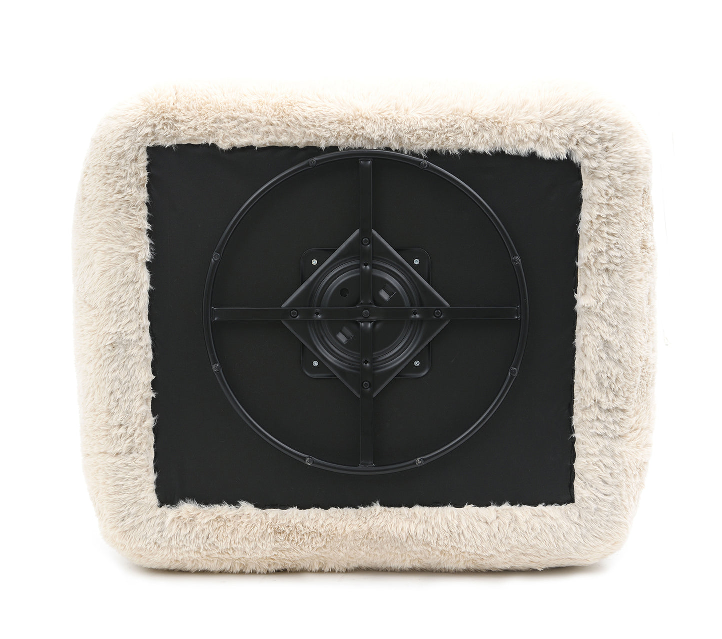 Darwen Sand Faux Fur Swivel Chair