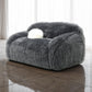 Darwen 2 Pc Faux Fur Sofa Set - Dark Gray