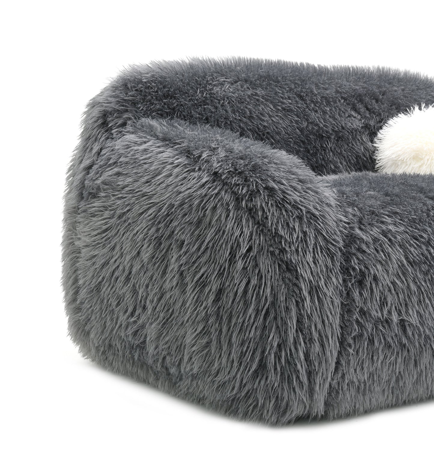 Darwen 2 Pc Faux Fur Sofa Set - Dark Gray