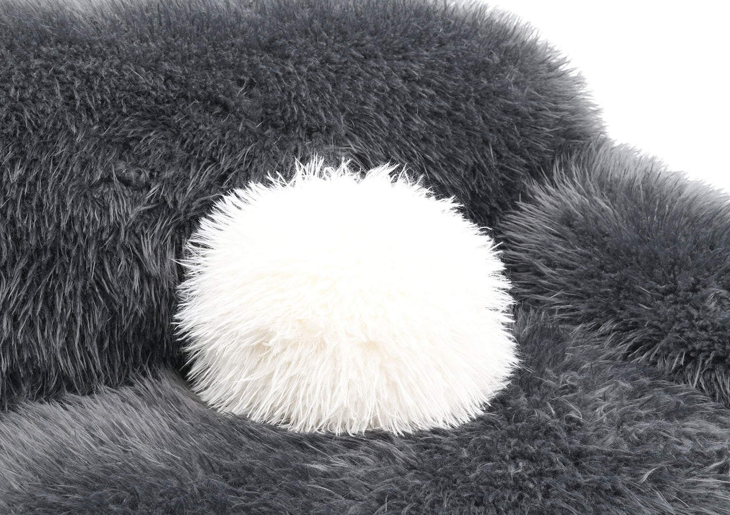 Darwen 2 Pc Faux Fur Sofa Set - Dark Gray