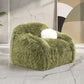 Darwen Green Faux Fur Swivel Chair