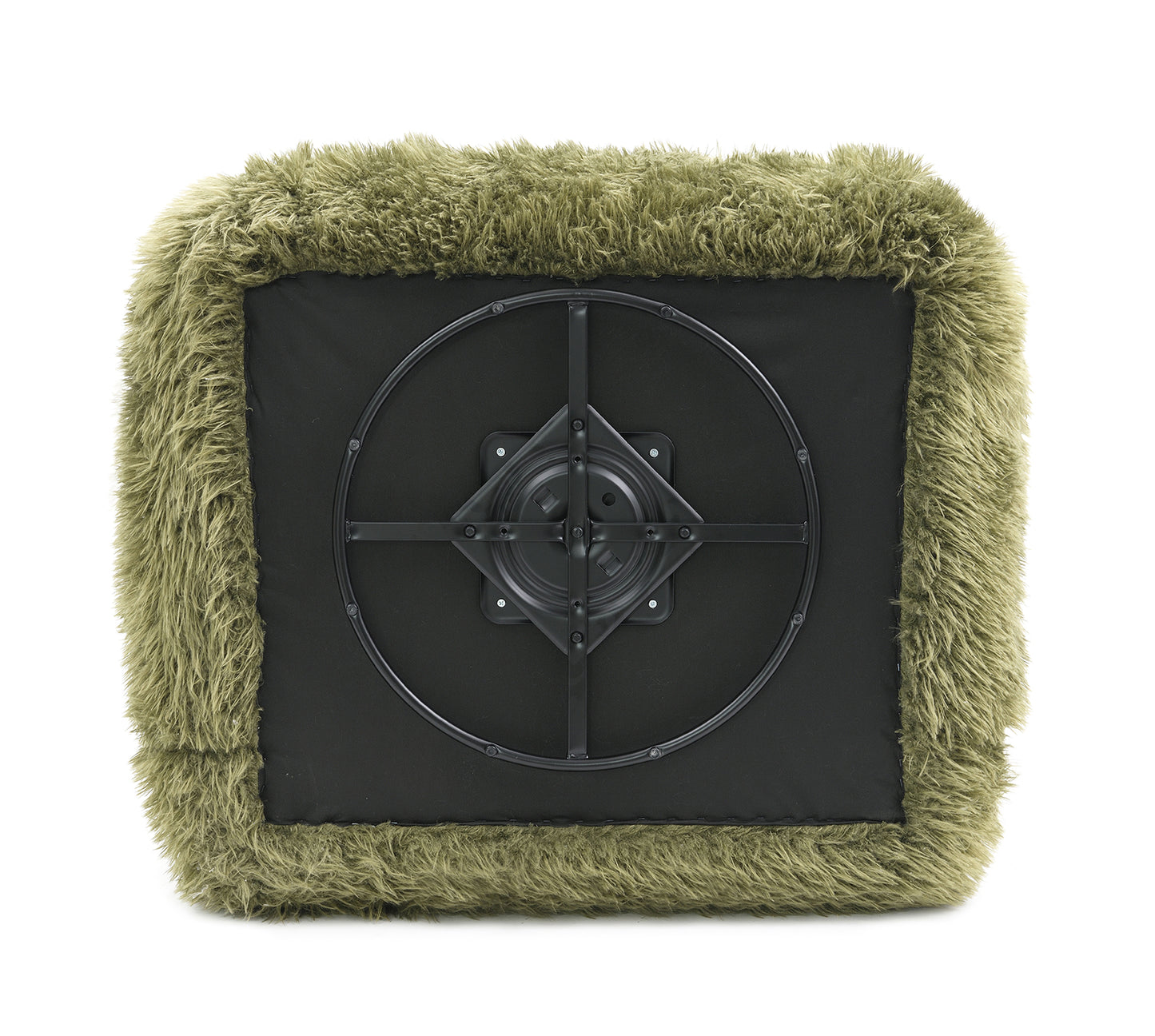 Darwen Green Faux Fur Swivel Chair