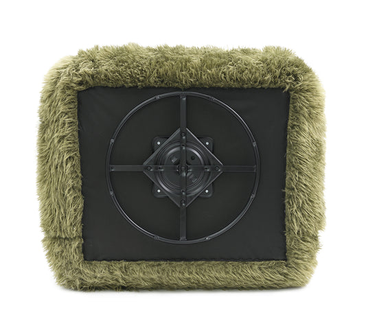 Darwen Green Faux Fur Swivel Chair