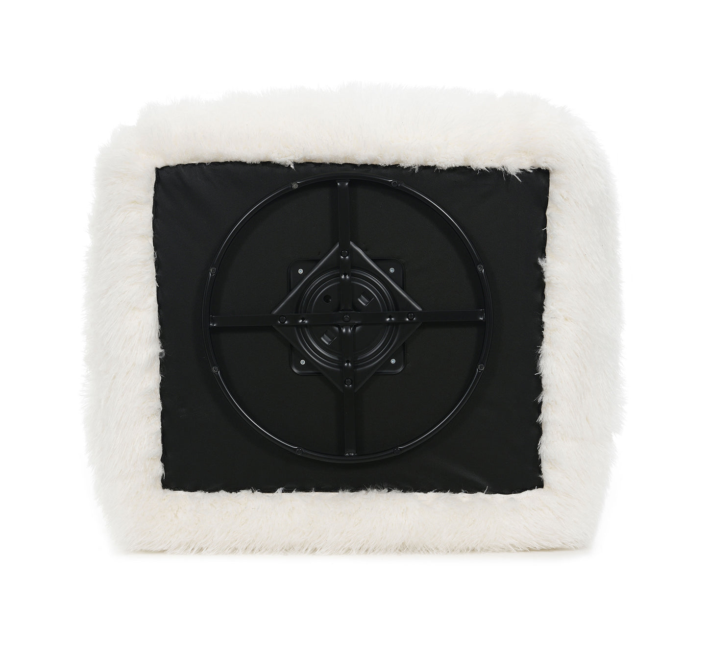 Darwen White Faux Fur Swivel Chair