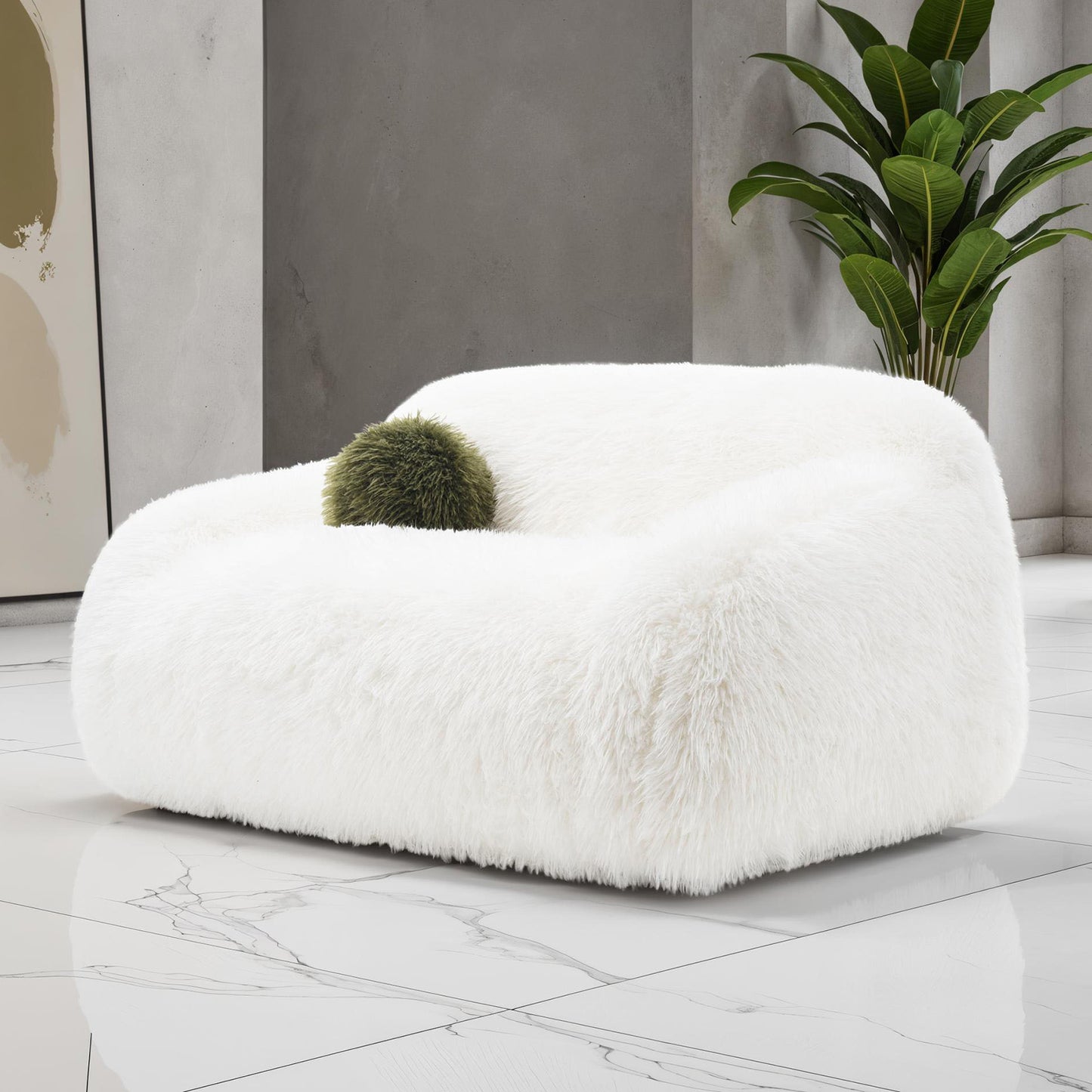 Darwen 2 Pc Faux Fur Sofa Set - White