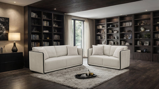 Benilde Taupe 2 Pc Chenille Sofa Collection