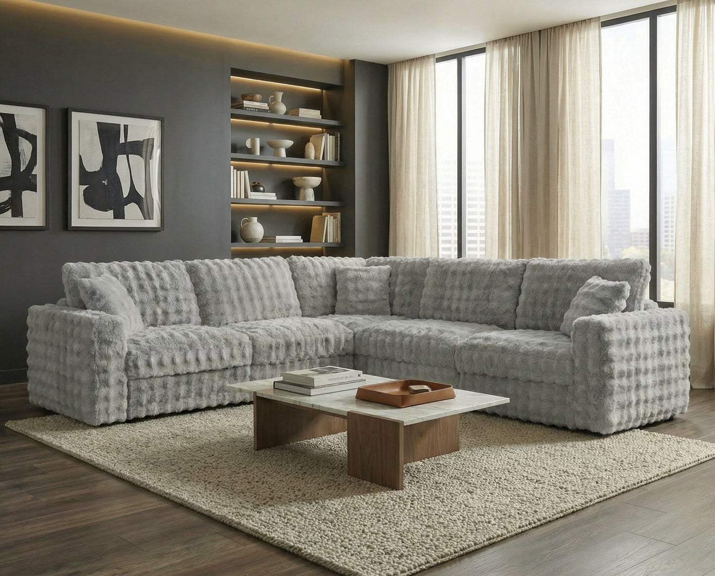 McKenna Silver Gray Modular Sectional