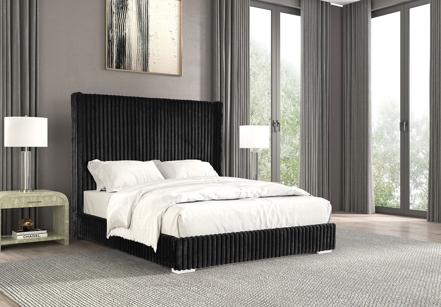 Cadwell Fur Chenille Bed - King Size