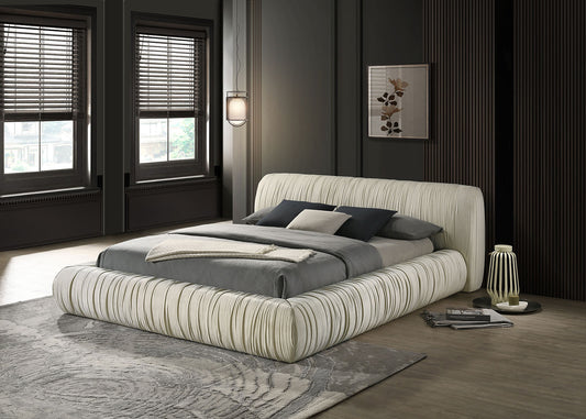 Palmdale FM72006IV Upholstered Bed - King Size Ivory