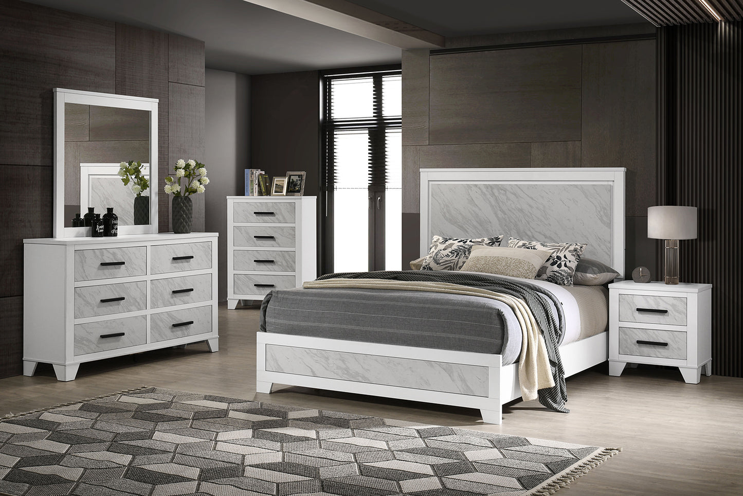 Darlene White 4 Pc Queen Bedroom Set