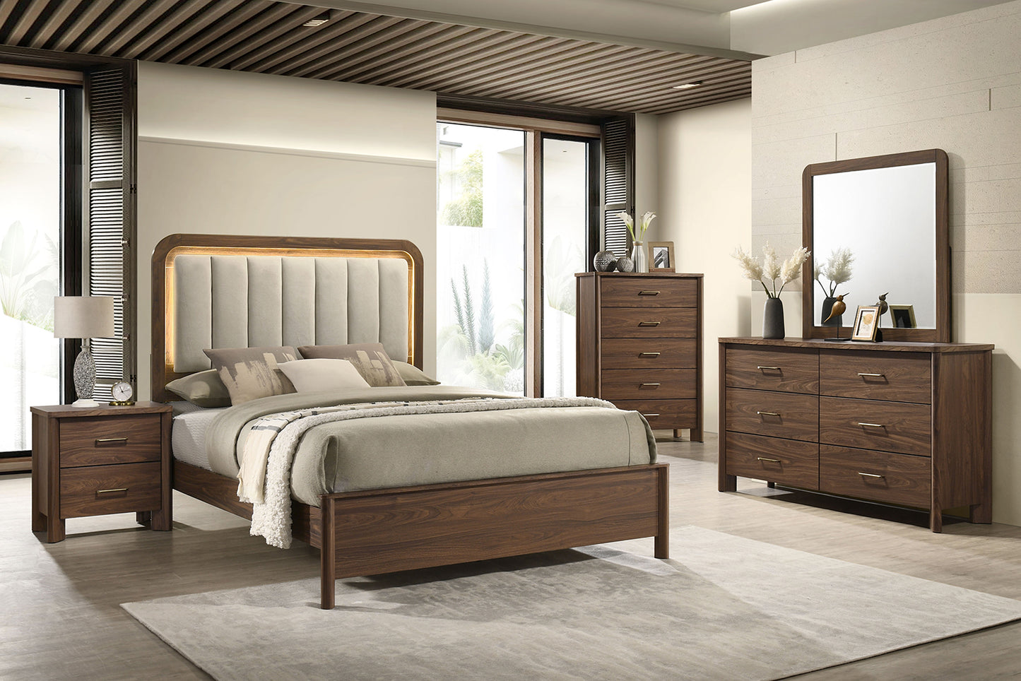 Hayward 4 Pc Mid Century Modern King Bedroom Set
