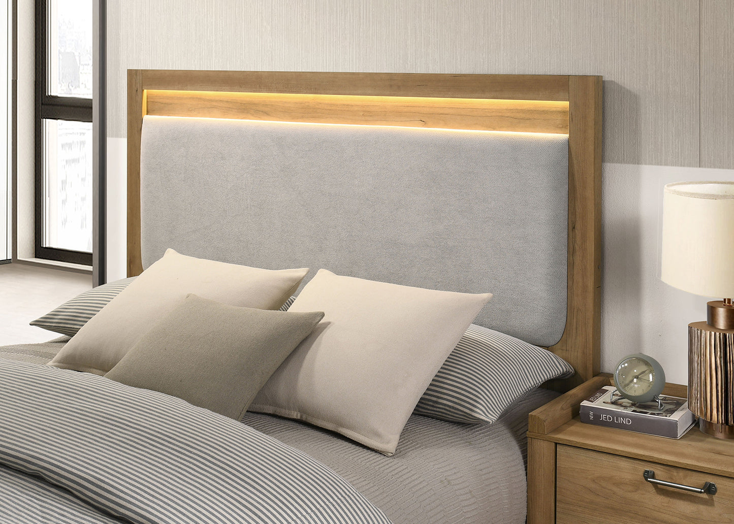 Elinora Natural 4 Pc LED Bedroom Collection