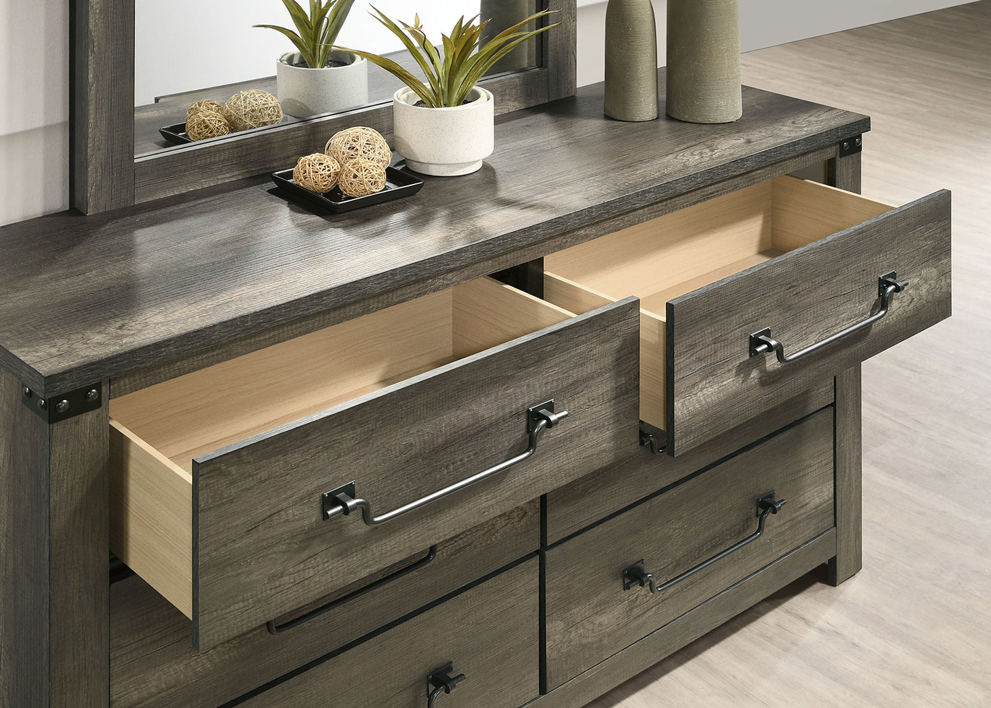 Britonale Rustic Gray 6 Drawer Dresser FM7218GY-D