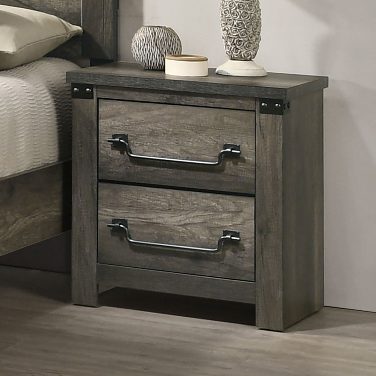 Britonale Rustic Gray Nightstand FM7218GY-N