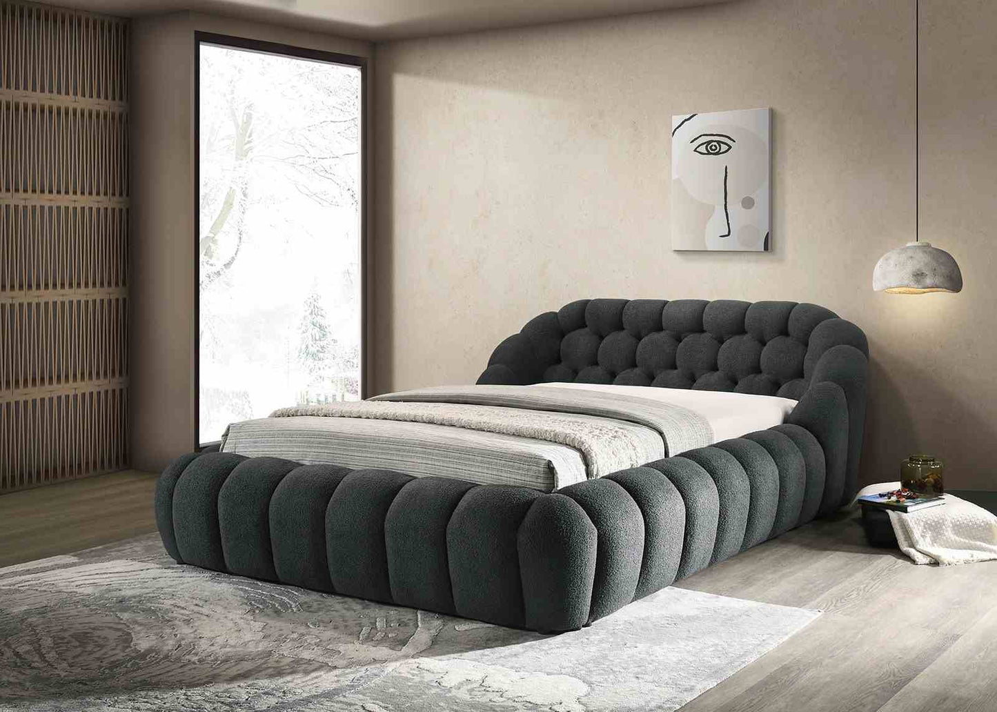 Newquay King Chenille Upholstered Bed