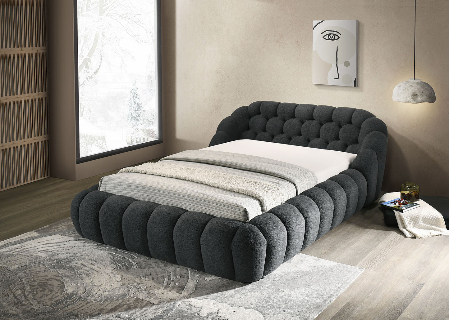 Newquay Upholstered Platform Bed - 3 Colors