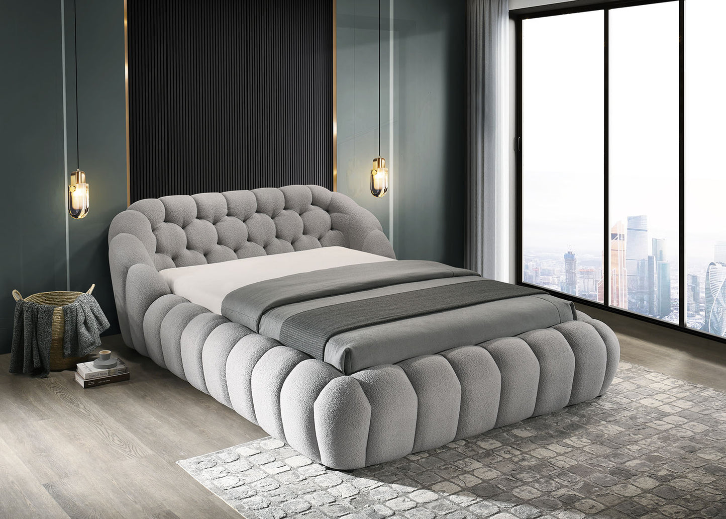 Newquay Upholstered Platform Bed - 3 Colors