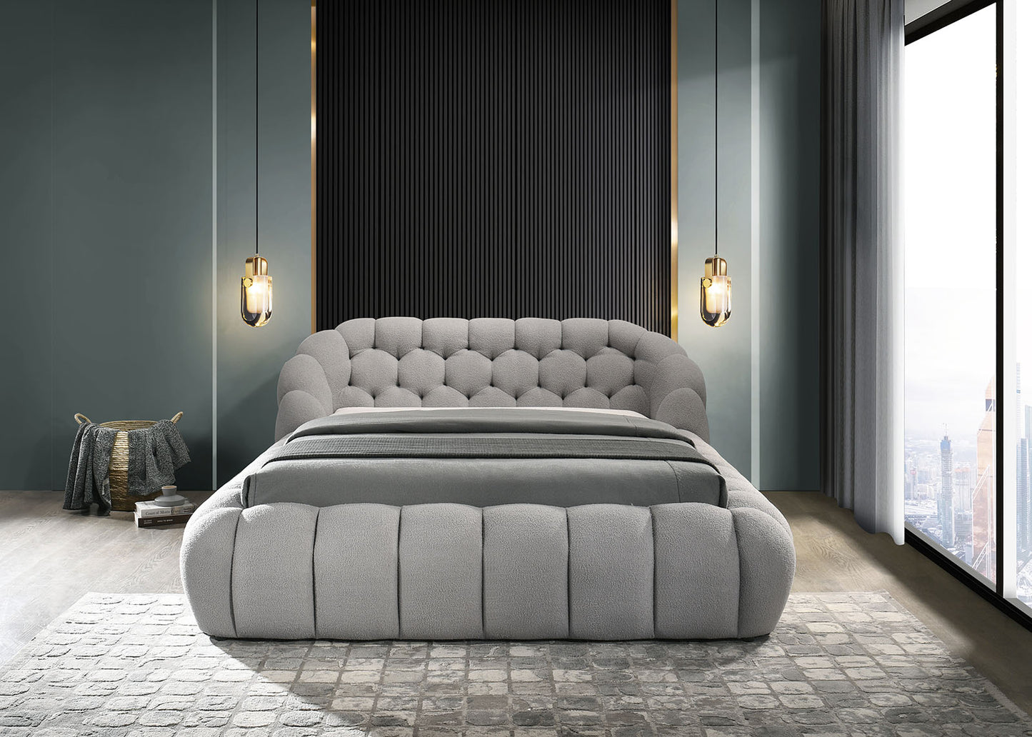 Newquay Upholstered Platform Bed - 3 Colors