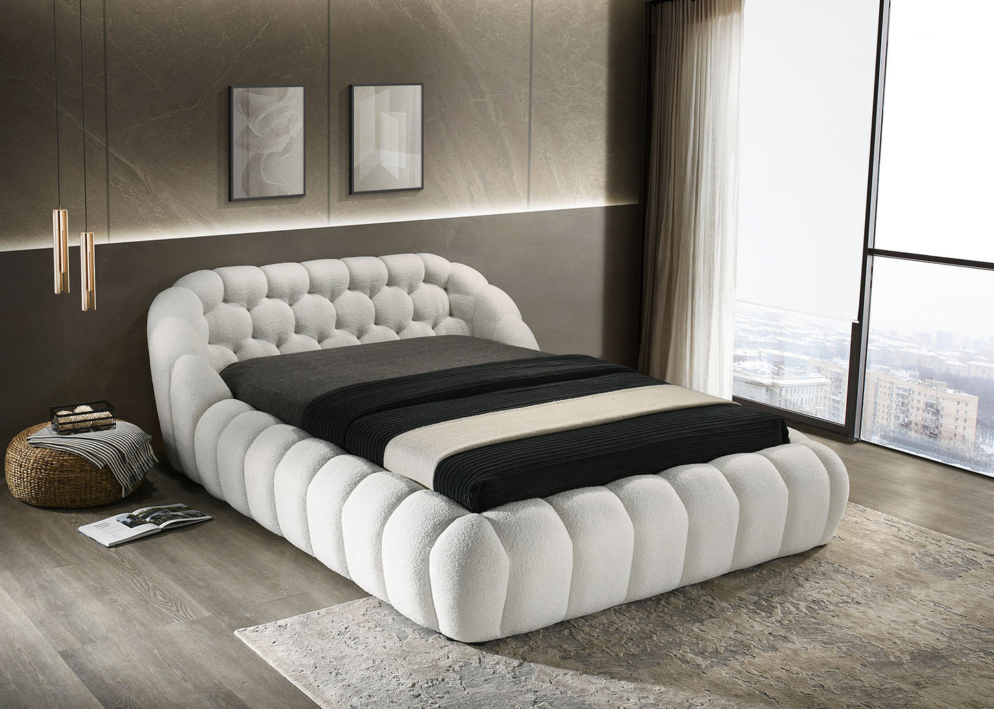 Newquay King Chenille Upholstered Bed