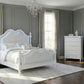 Swindon Pearl White Glam LED Bedroom Set