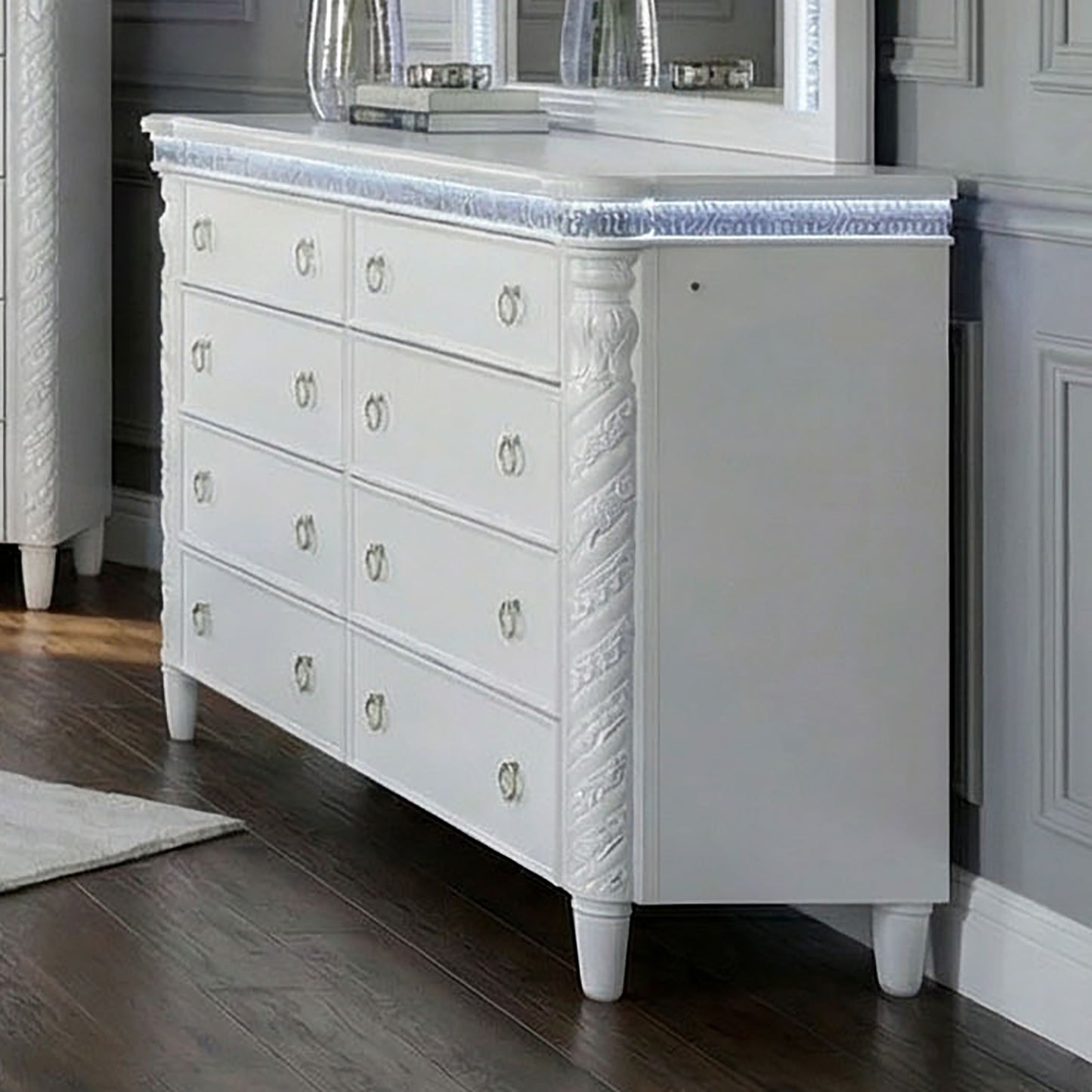 Swindon King White 4 Pc Bedroom Set