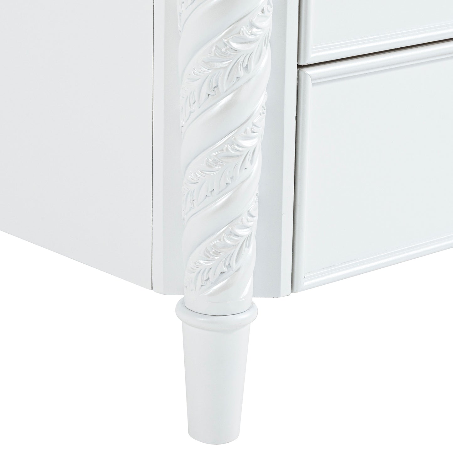 Swindon Pearl White Glam LED Bedroom Set