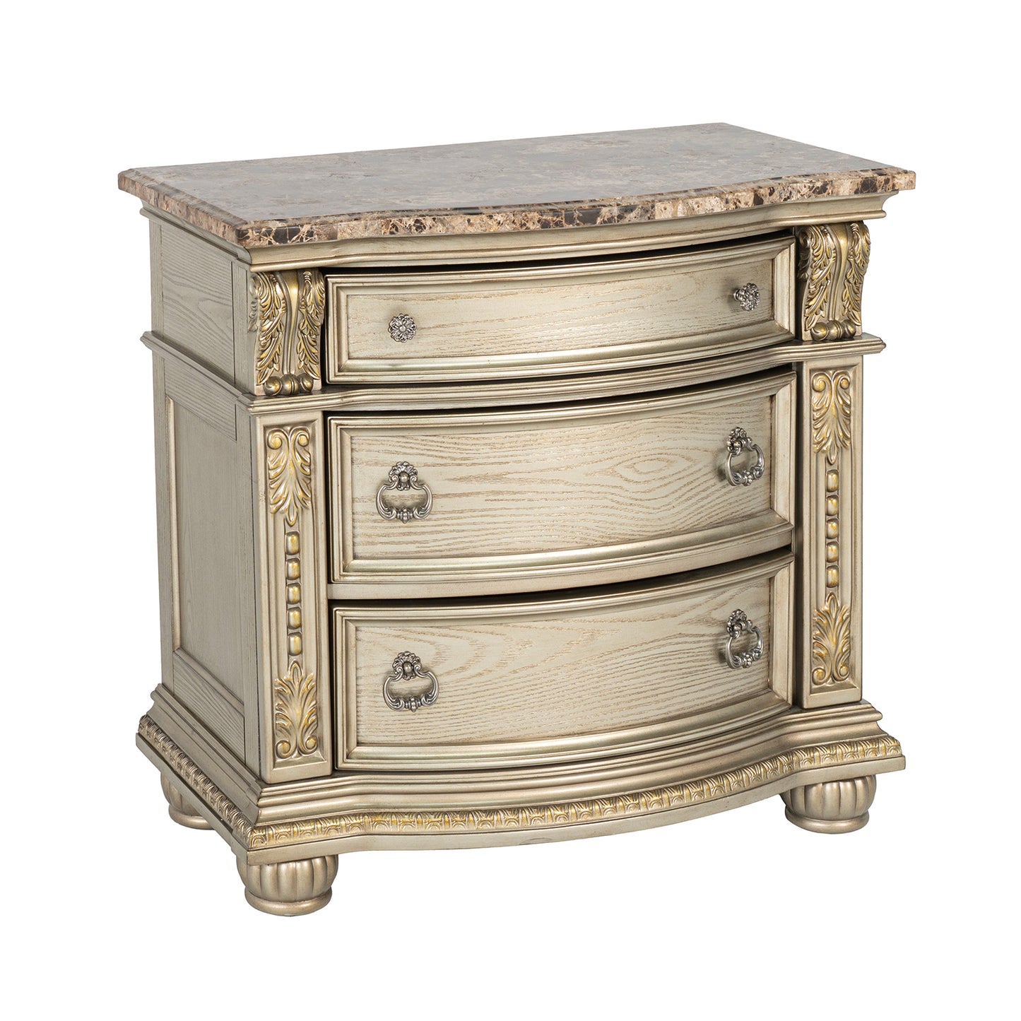Fromberg King 4 Pc Gold Champagne Bedroom Set
